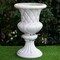 2 White 18-Inch Italian Pedestal FLOWER POTS VASES Crystal Beads Party Supplies